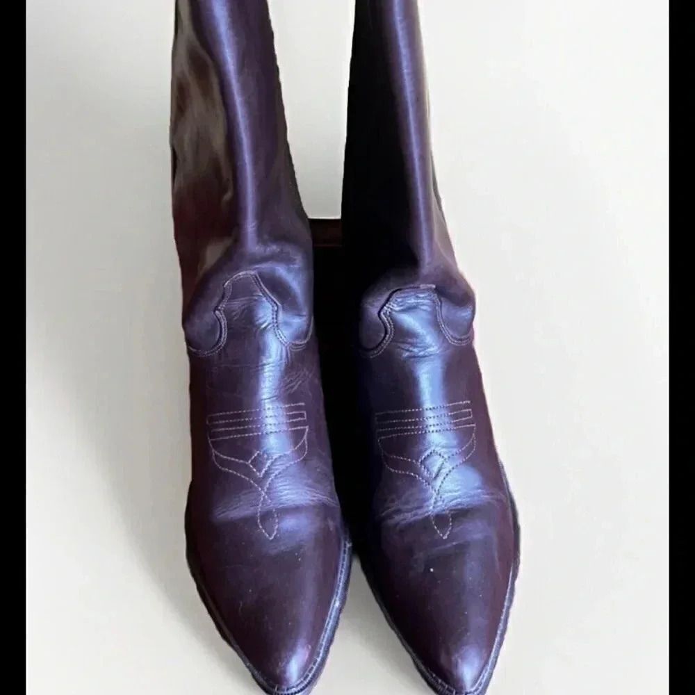 Hunt Club Women's Vintage Brown Leather Cowboy Boots Size 9.5M